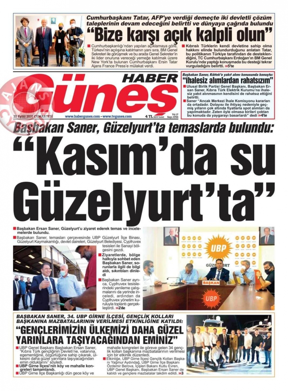 KKTC'de Gazeteler Bugün Ne Manşet Attı? (25 Ağustos 2021) galerisi resim 1
