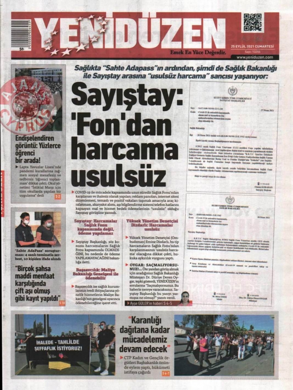 KKTC'de Gazeteler Bugün Ne Manşet Attı? (25 Ağustos 2021) galerisi resim 4