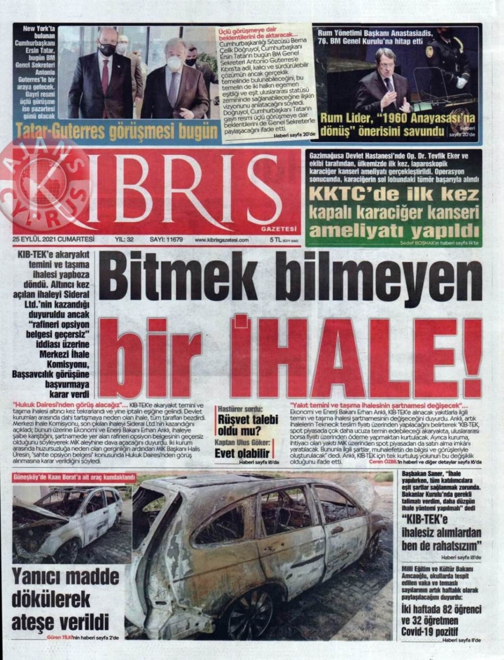 KKTC'de Gazeteler Bugün Ne Manşet Attı? (25 Ağustos 2021) galerisi resim 7