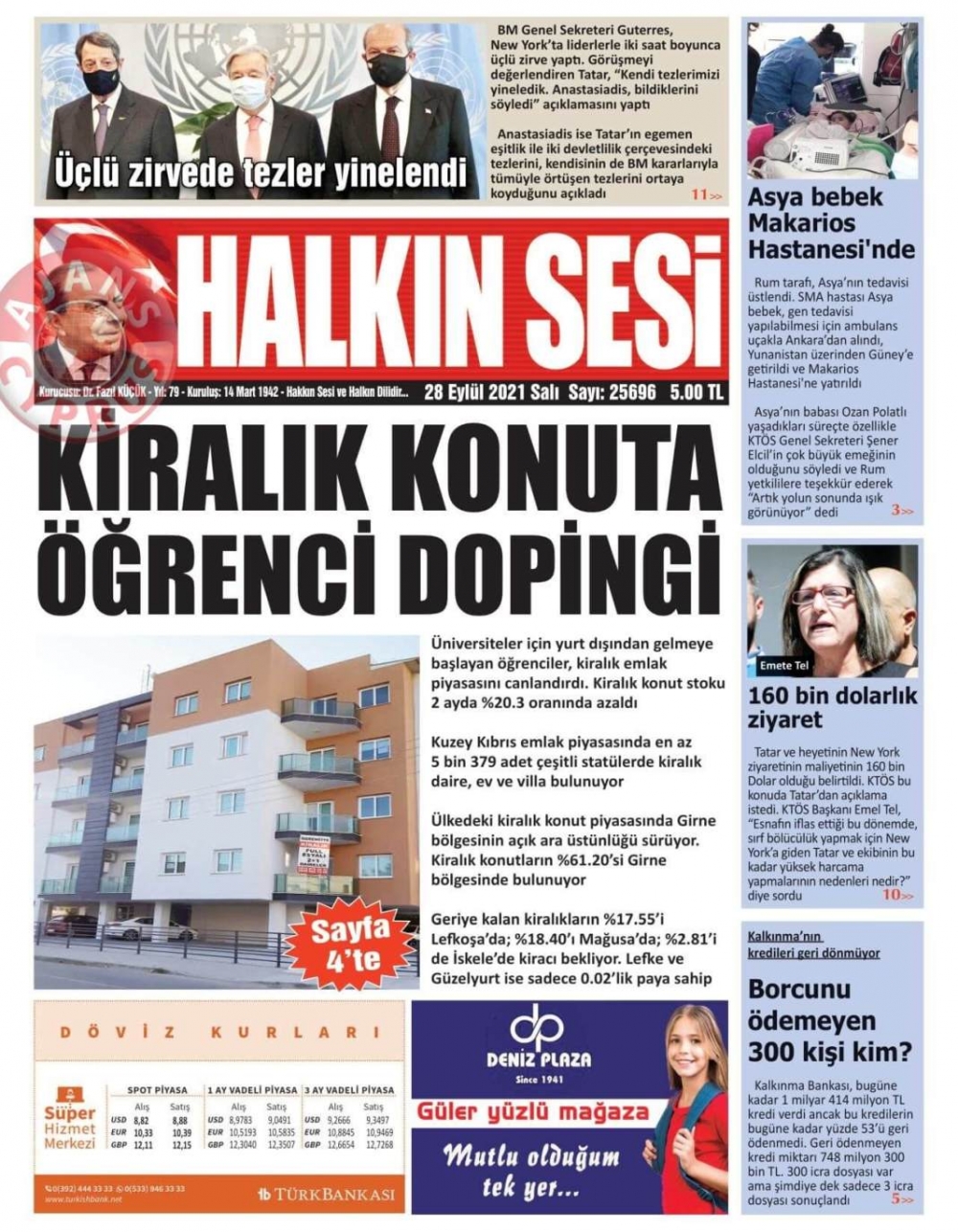 KKTC'de Gazeteler Bugün Ne Manşet Attı? (28 Eylül 2021) galerisi resim 1