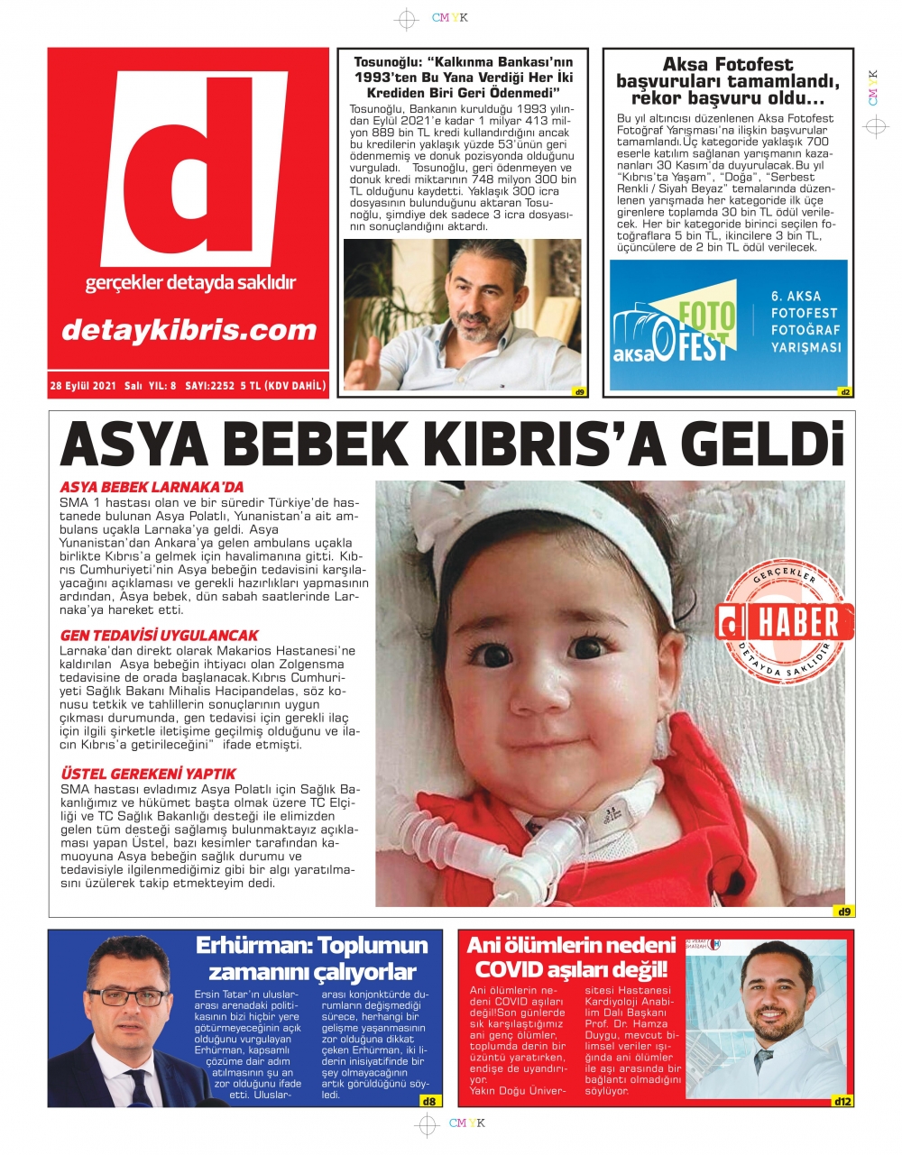 KKTC'de Gazeteler Bugün Ne Manşet Attı? (28 Eylül 2021) galerisi resim 8