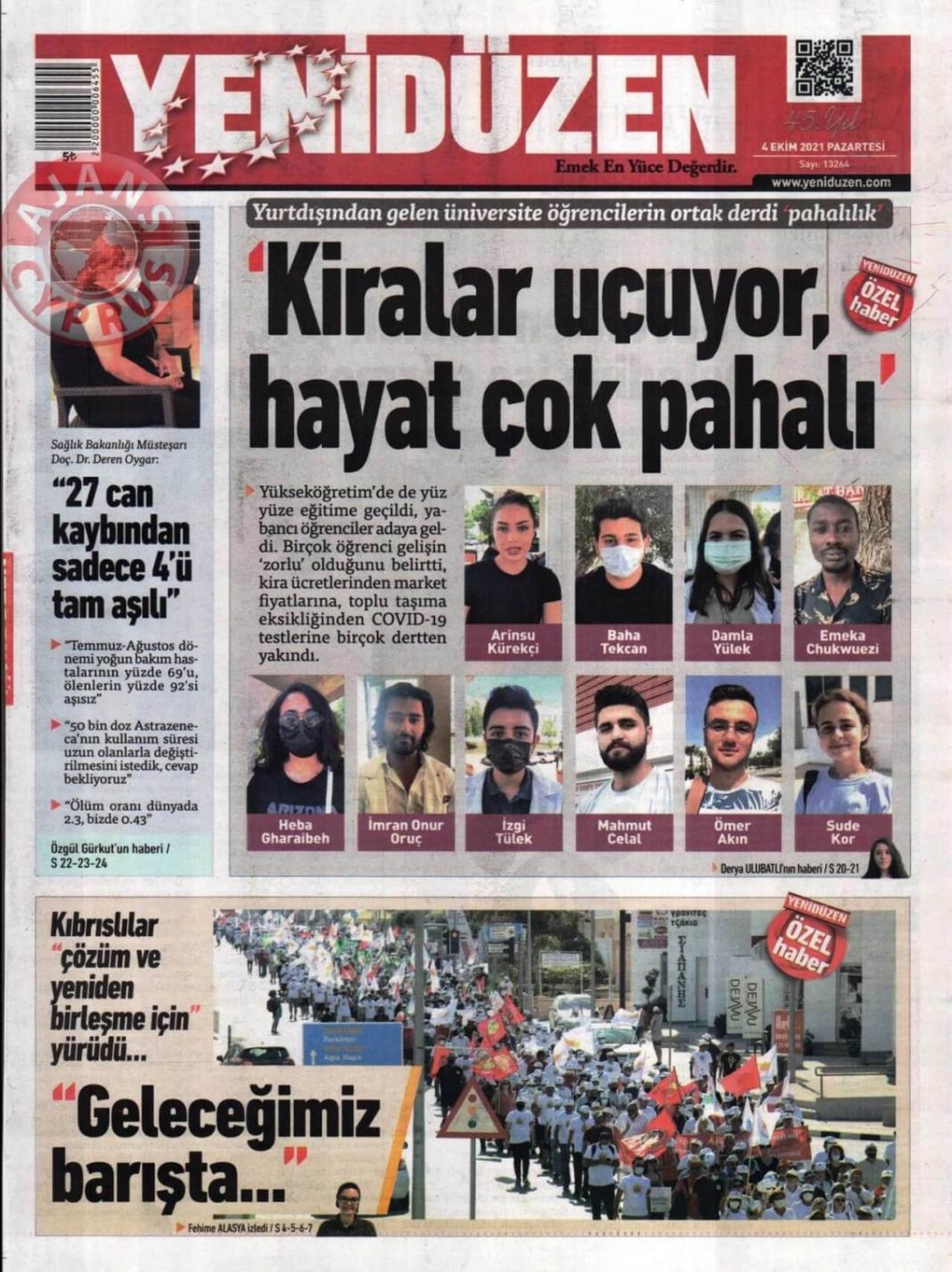 KKTC'de Gazeteler Bugün Ne Manşet Attı? (4 Ekim 2021) galerisi resim 6