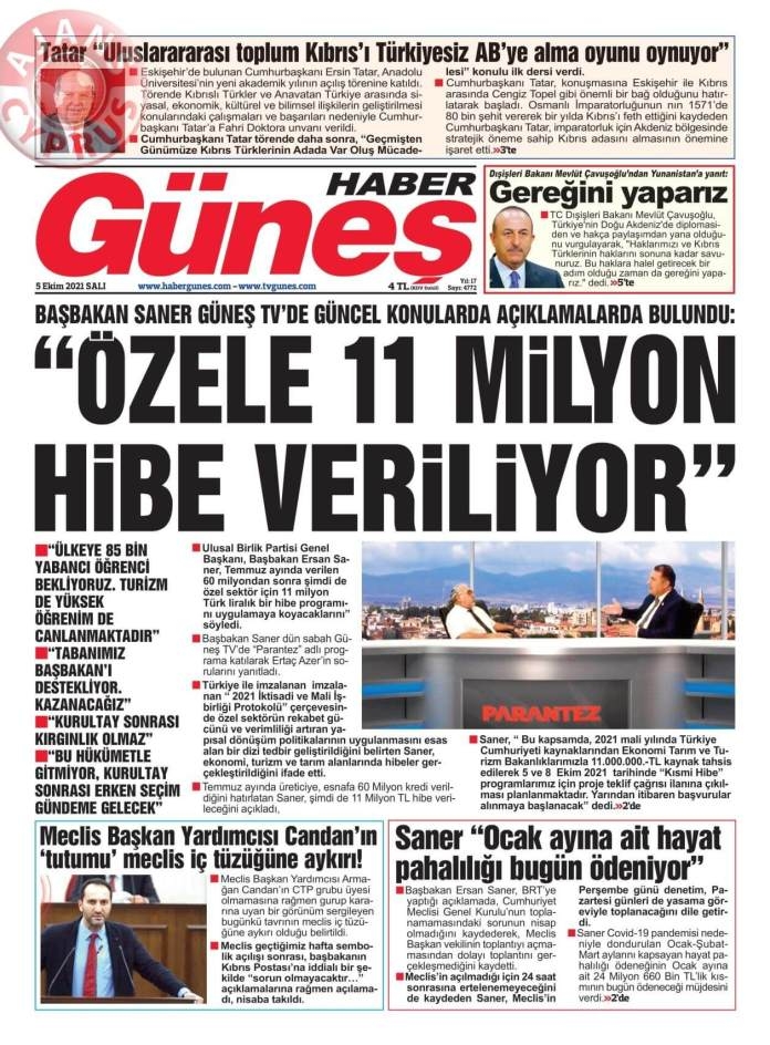 KKTC'de Gazeteler Bugün Ne Manşet Attı? (5 Ekim 2021) galerisi resim 9