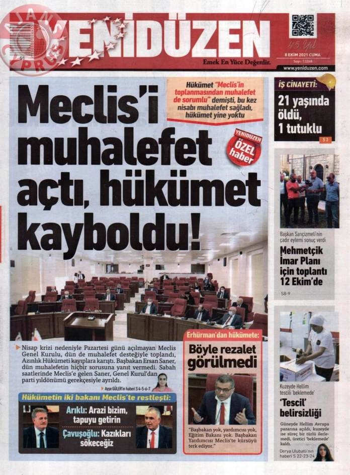 KKTC'de Gazeteler Bugün Ne Manşet Attı? (8 Ekim 2021) galerisi resim 5