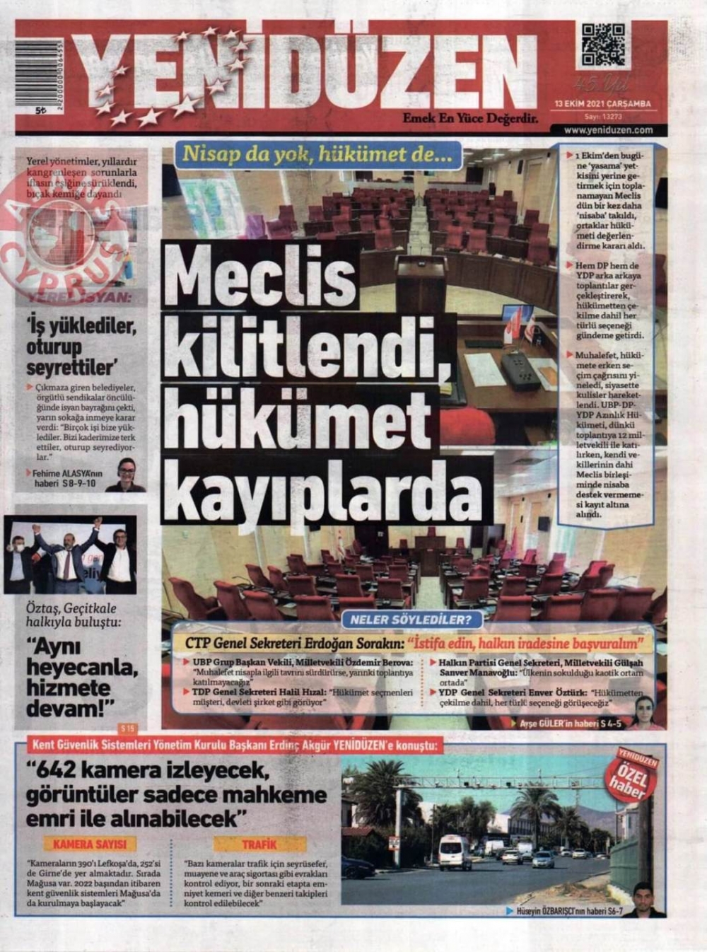 KKTC'de Gazeteler Bugün Ne Manşet Attı? (13 Ekim 2021) galerisi resim 5