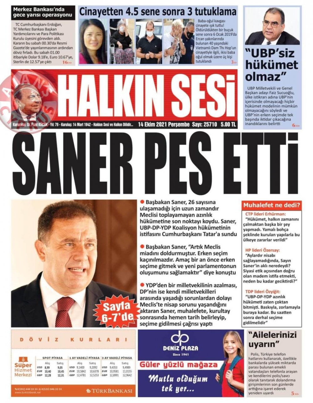 KKTC'de Gazeteler Bugün Ne Manşet Attı? (14 Ekim 2021) galerisi resim 8