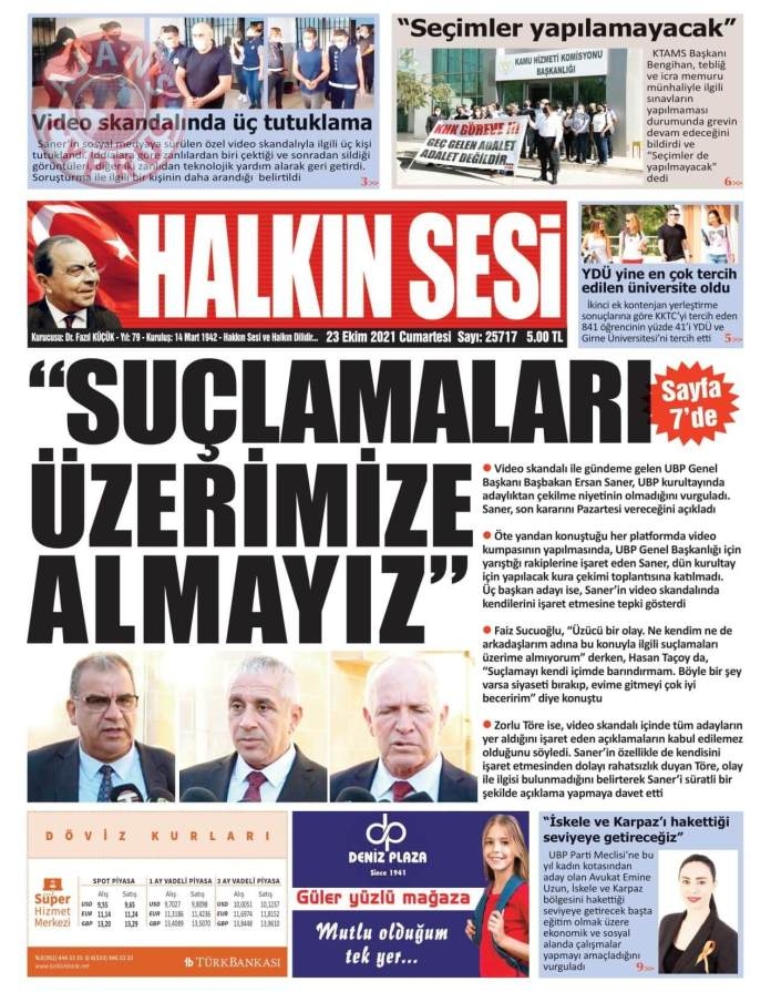KKTC'de Gazeteler Bugün Ne Manşet Attı? (23 Ekim 2021) galerisi resim 2