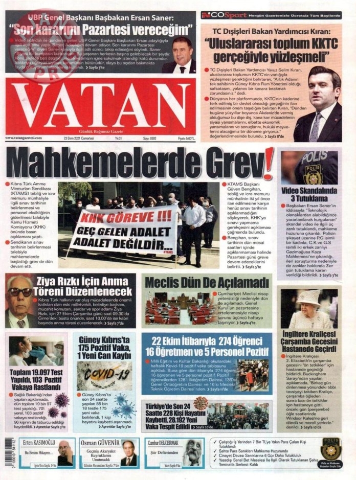 KKTC'de Gazeteler Bugün Ne Manşet Attı? (23 Ekim 2021) galerisi resim 5
