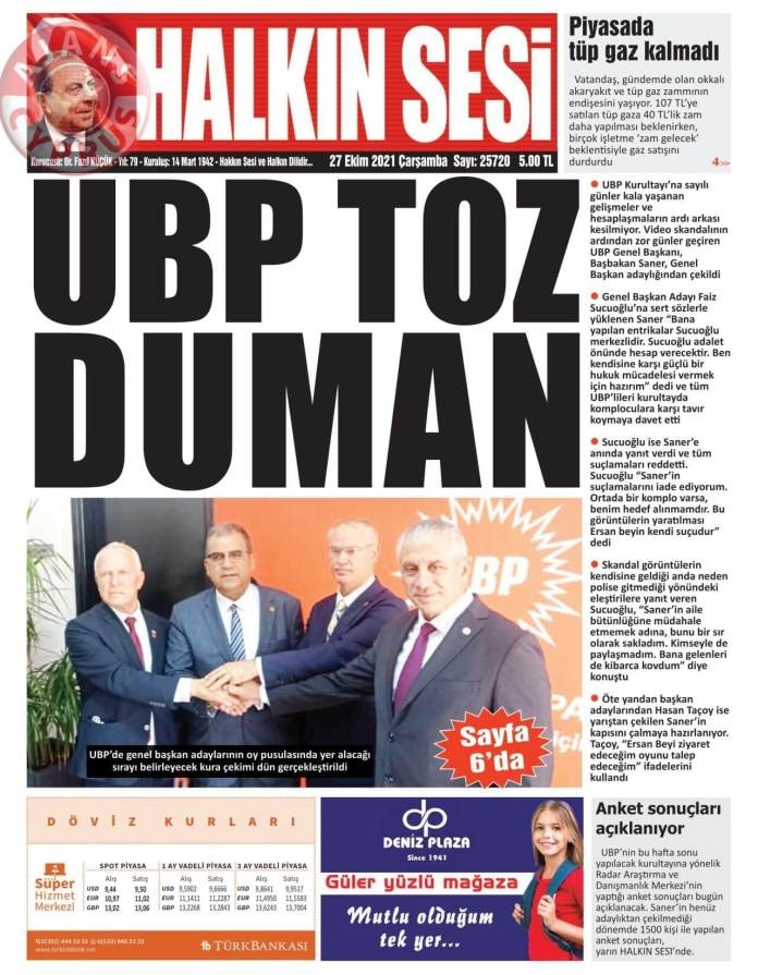 KKTC'de Gazeteler Bugün Ne Manşet Attı? (27 Ekim 2021) galerisi resim 2