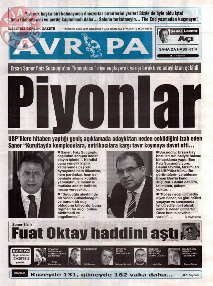 KKTC'de Gazeteler Bugün Ne Manşet Attı? (27 Ekim 2021) galerisi resim 7