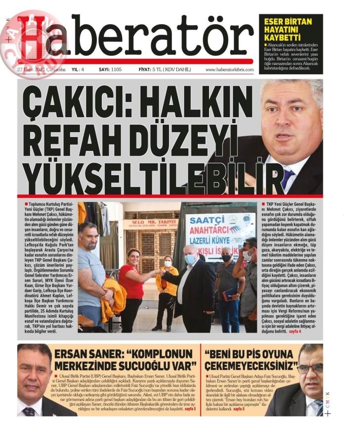 KKTC'de Gazeteler Bugün Ne Manşet Attı? (27 Ekim 2021) galerisi resim 8