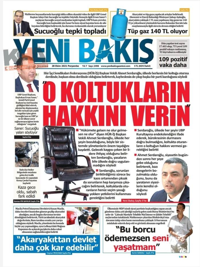 KKTC'de Gazeteler Bugün Ne Manşet Attı? (28 Ekim 2021) galerisi resim 1