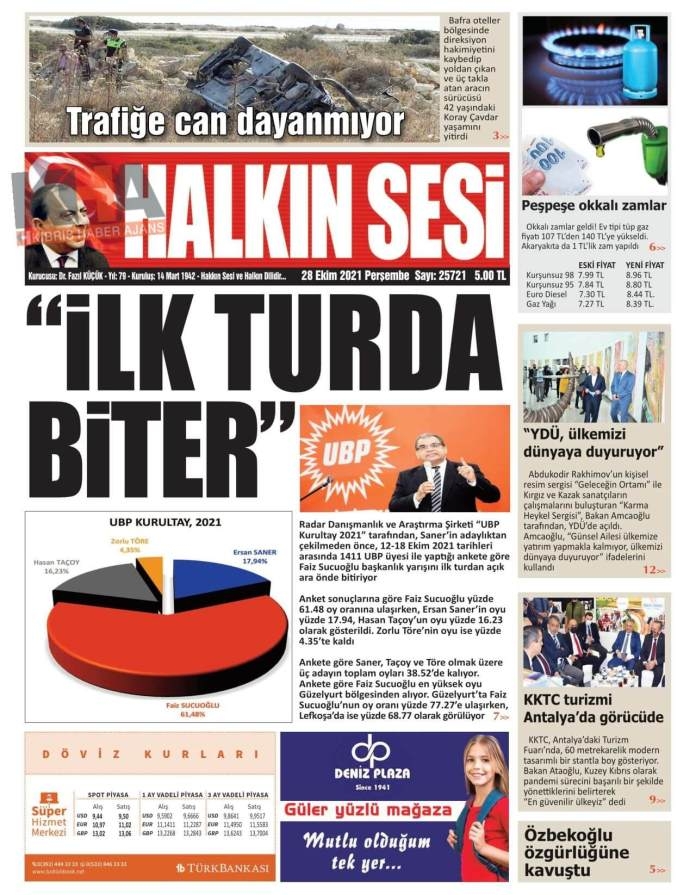 KKTC'de Gazeteler Bugün Ne Manşet Attı? (28 Ekim 2021) galerisi resim 2