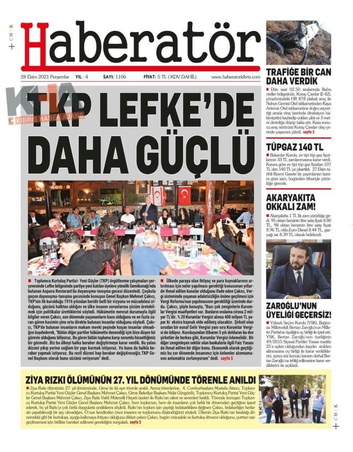 KKTC'de Gazeteler Bugün Ne Manşet Attı? (28 Ekim 2021) galerisi resim 9