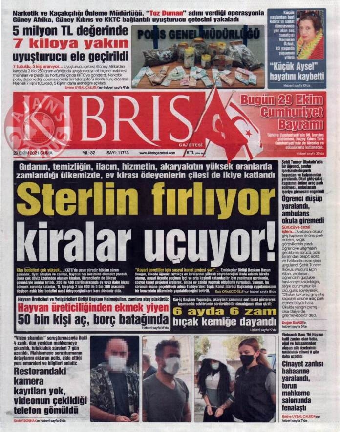 KKTC'de Gazeteler Bugün Ne Manşet Attı? (29 Ekim 2021) galerisi resim 2
