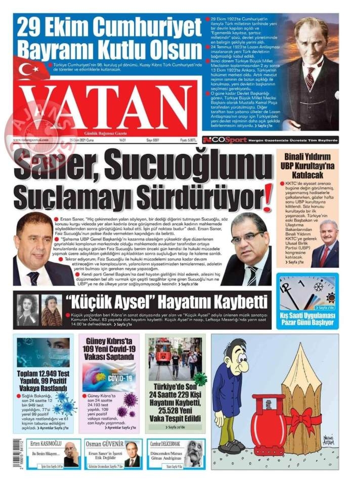 KKTC'de Gazeteler Bugün Ne Manşet Attı? (29 Ekim 2021) galerisi resim 3