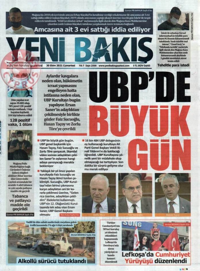 KKTC'de Gazeteler Bugün Ne Manşet Attı? (30 Ekim 2021) galerisi resim 5