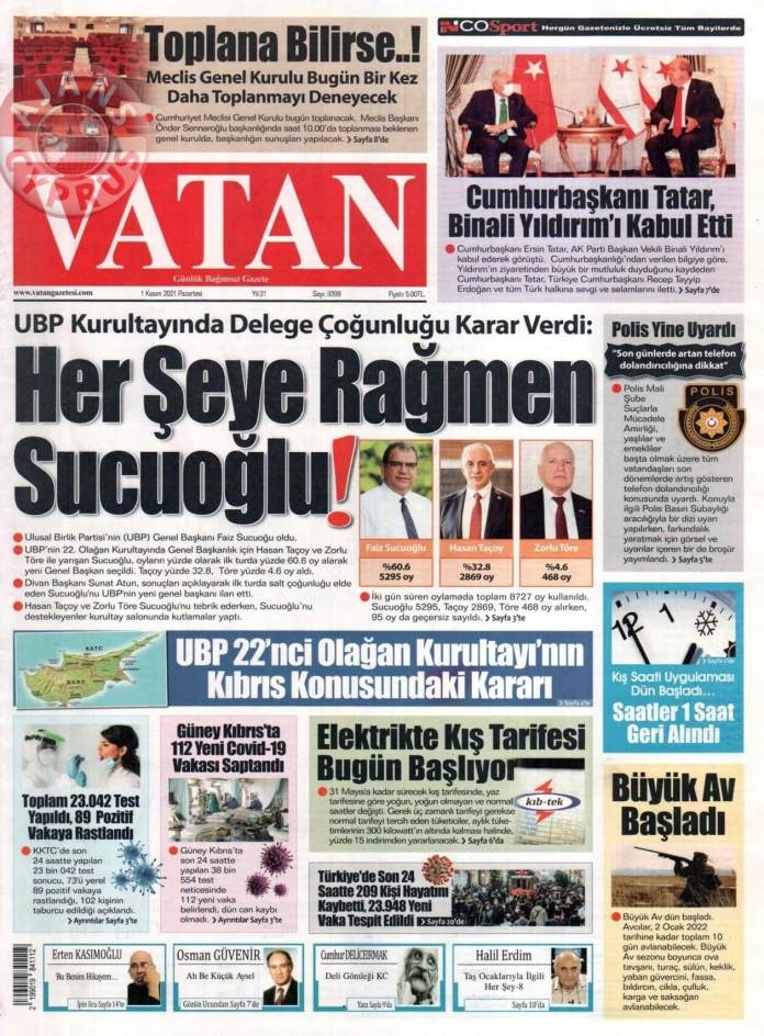 KKTC'de Gazeteler Bugün Ne Manşet Attı? (1 Kasım 2021) galerisi resim 3