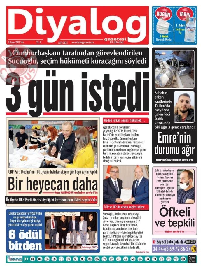 KKTC'de Gazeteler Bugün Ne Manşet Attı? (2 Kasım 2021) galerisi resim 7
