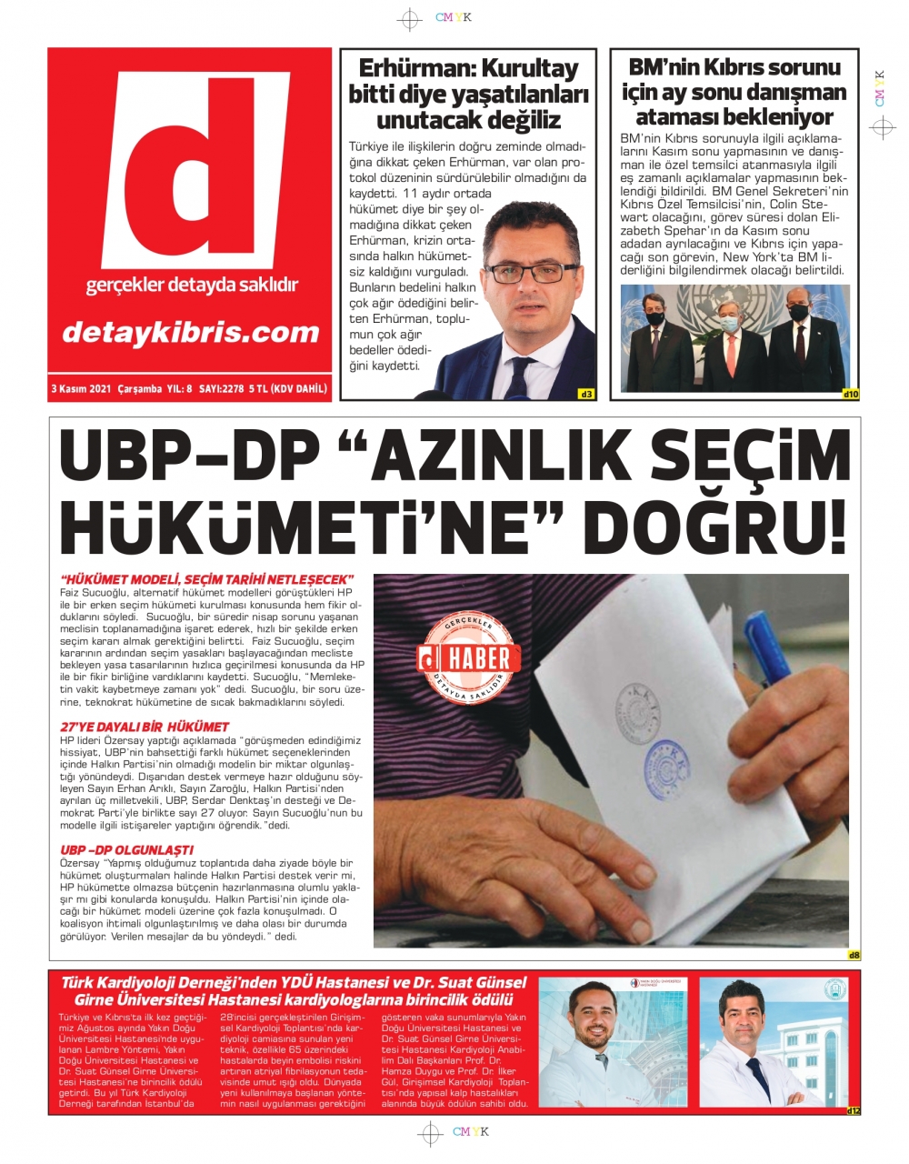 KKTC'de Gazeteler Bugün Ne Manşet Attı? (3 Kasım 2021) galerisi resim 10