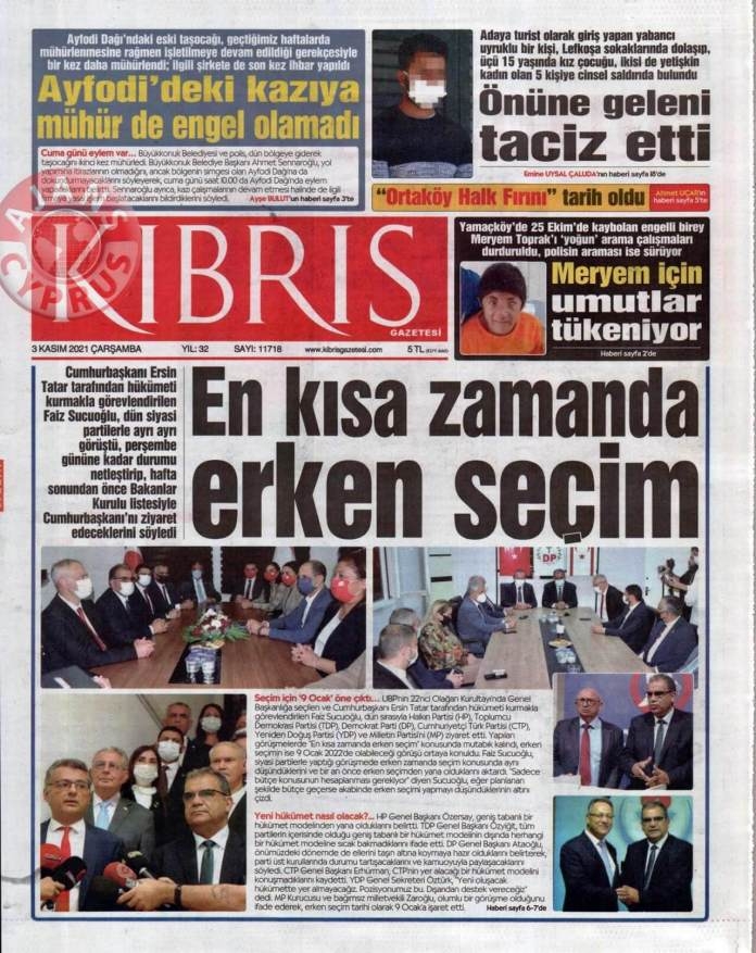 KKTC'de Gazeteler Bugün Ne Manşet Attı? (3 Kasım 2021) galerisi resim 2