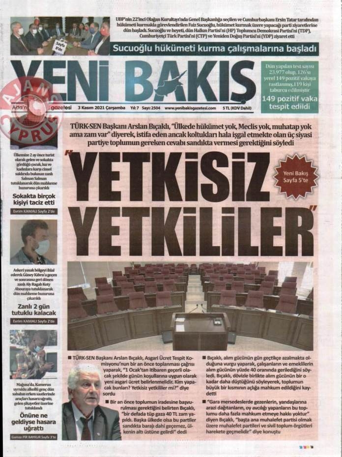 KKTC'de Gazeteler Bugün Ne Manşet Attı? (3 Kasım 2021) galerisi resim 4