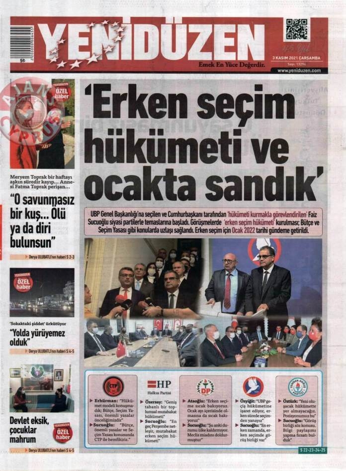 KKTC'de Gazeteler Bugün Ne Manşet Attı? (3 Kasım 2021) galerisi resim 5
