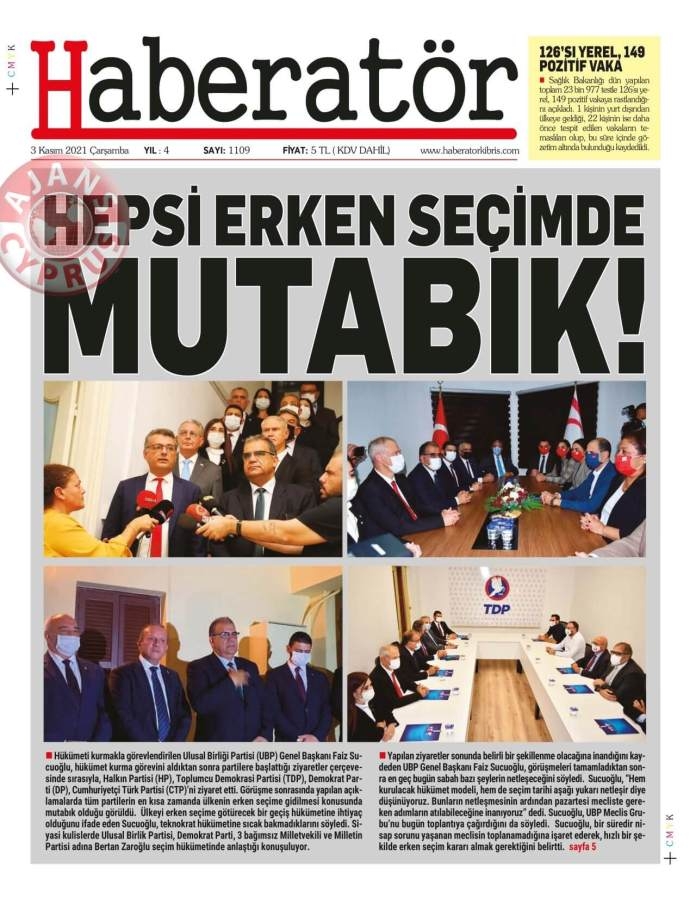 KKTC'de Gazeteler Bugün Ne Manşet Attı? (3 Kasım 2021) galerisi resim 8