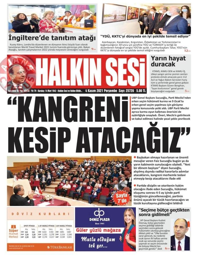 KKTC'de Gazeteler Bugün Ne Manşet Attı? (4 Kasım 2021) galerisi resim 1