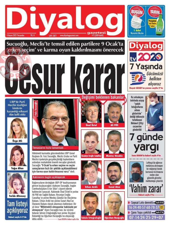 KKTC'de Gazeteler Bugün Ne Manşet Attı? (4 Kasım 2021) galerisi resim 5