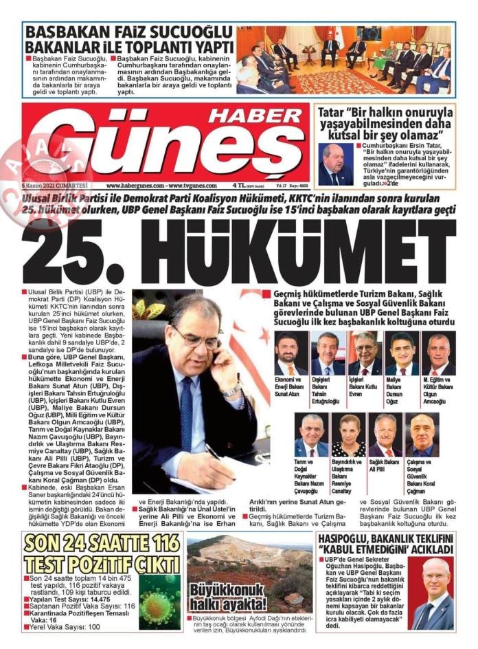 KKTC'de Gazeteler Bugün Ne Manşet Attı? (6 Kasım 2021) galerisi resim 1