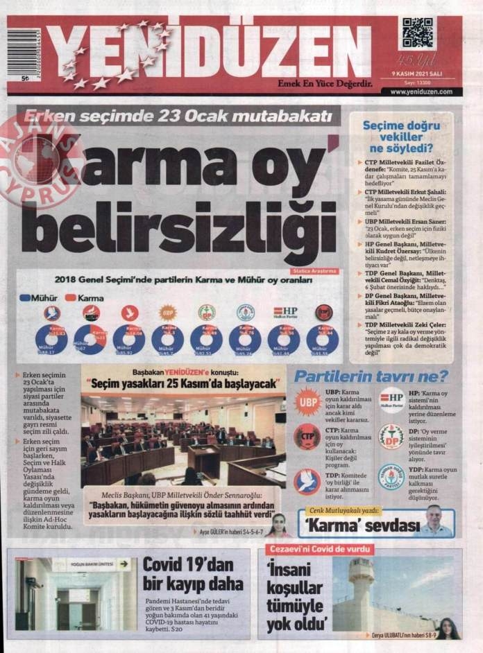 KKTC'de Gazeteler Bugün Ne Manşet Attı? (9 Kasım 2021) galerisi resim 5