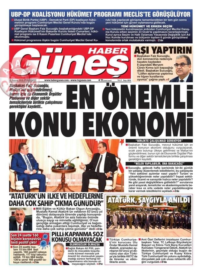 KKTC'de Gazeteler Bugün Ne Manşet Attı? (11 Kasım 2021) galerisi resim 8