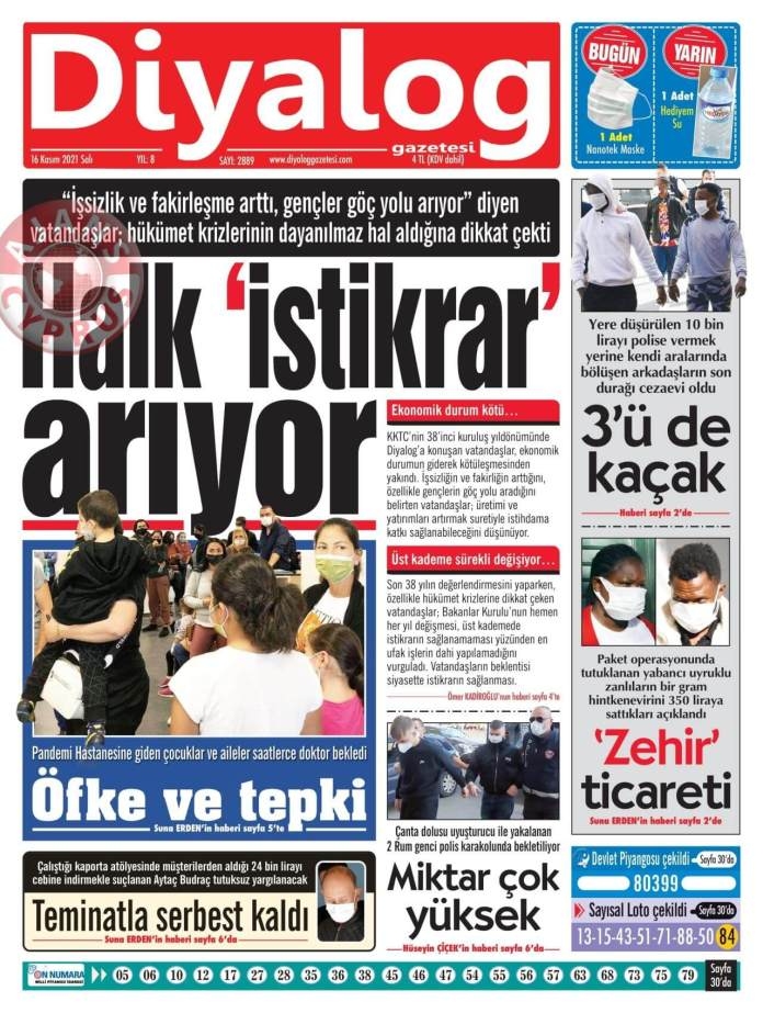 KKTC'de Gazeteler Bugün Ne Manşet Attı? (16 Kasım 2021) galerisi resim 5