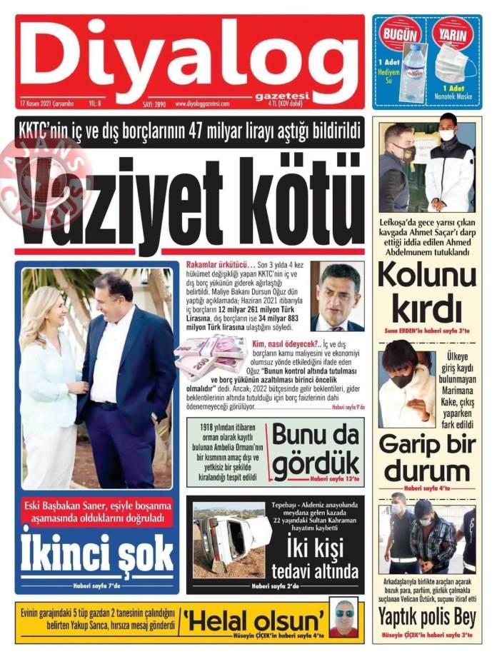 KKTC'de Gazeteler Bugün Ne Manşet Attı? (17 Kasım 2021) galerisi resim 1