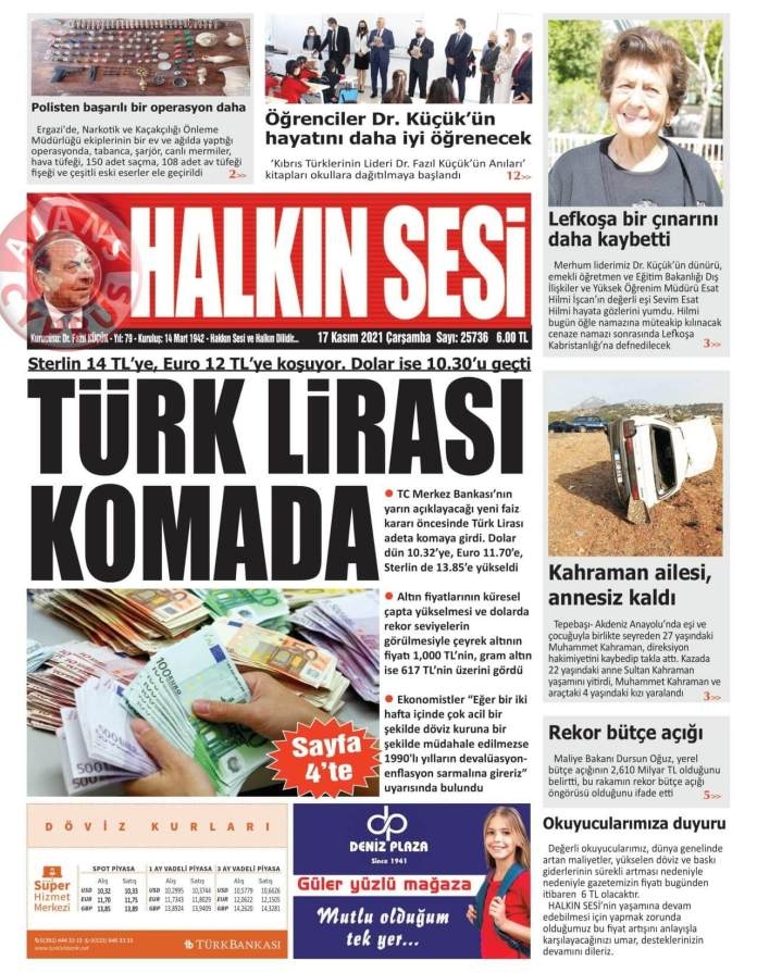 KKTC'de Gazeteler Bugün Ne Manşet Attı? (17 Kasım 2021) galerisi resim 2