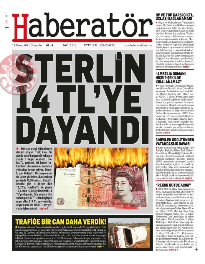 KKTC'de Gazeteler Bugün Ne Manşet Attı? (17 Kasım 2021) galerisi resim 8