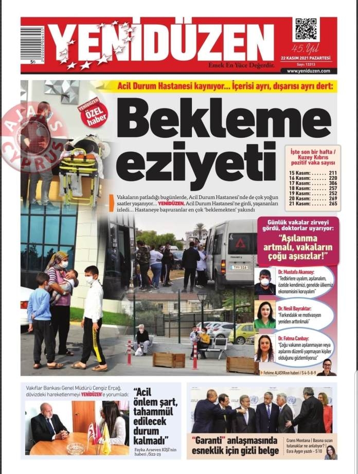 KKTC'de Gazeteler Bugün Ne Manşet Attı? (22 Kasım 2021) galerisi resim 5