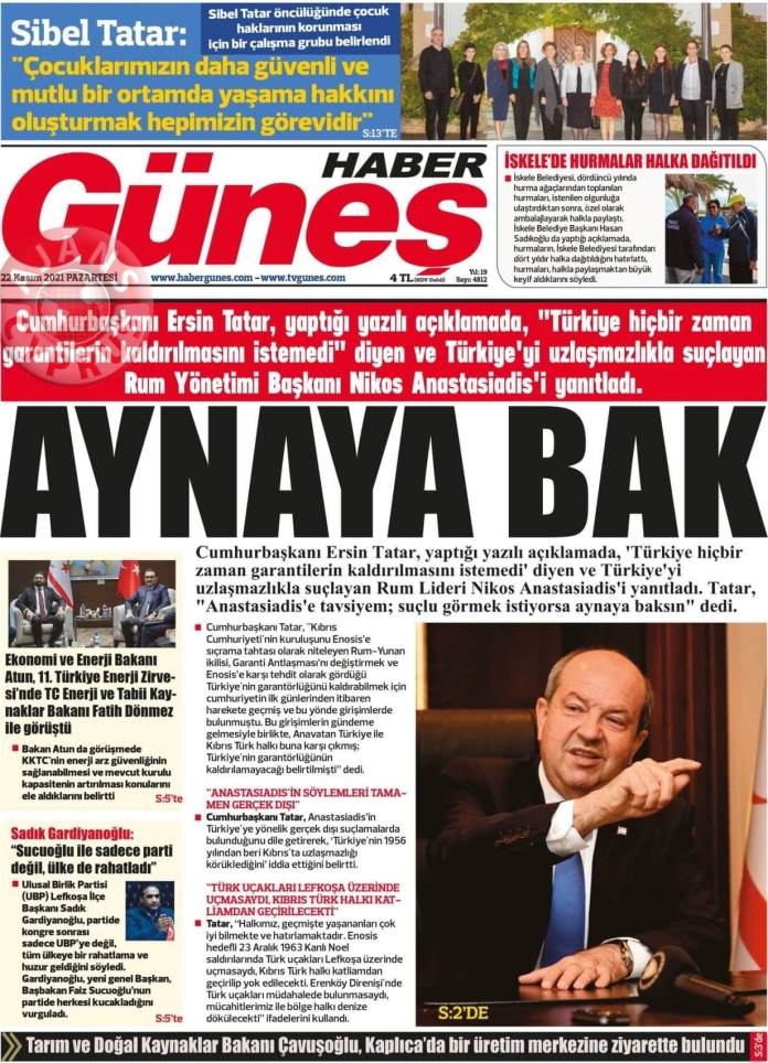 KKTC'de Gazeteler Bugün Ne Manşet Attı? (22 Kasım 2021) galerisi resim 7