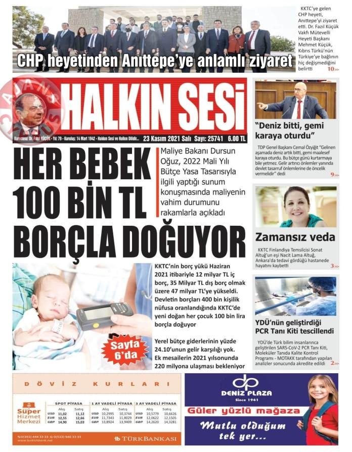 KKTC'de Gazeteler Bugün Ne Manşet Attı? (23 Kasım 2021) galerisi resim 1