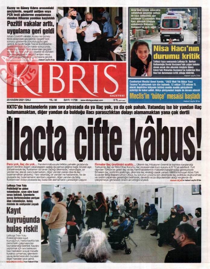 KKTC'de Gazeteler Bugün Ne Manşet Attı? (23 Kasım 2021) galerisi resim 2
