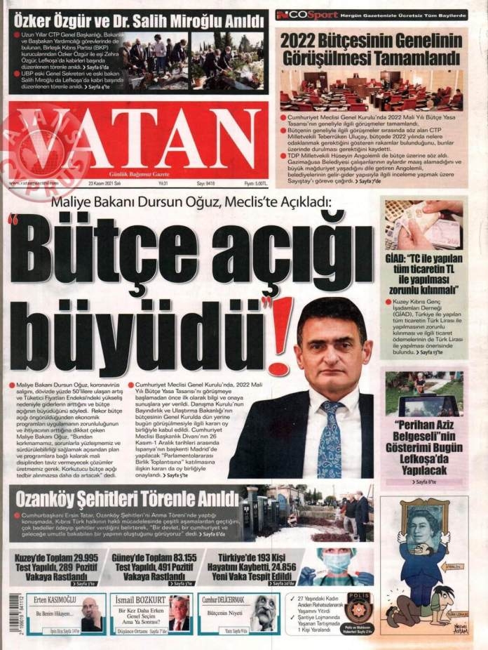 KKTC'de Gazeteler Bugün Ne Manşet Attı? (23 Kasım 2021) galerisi resim 3