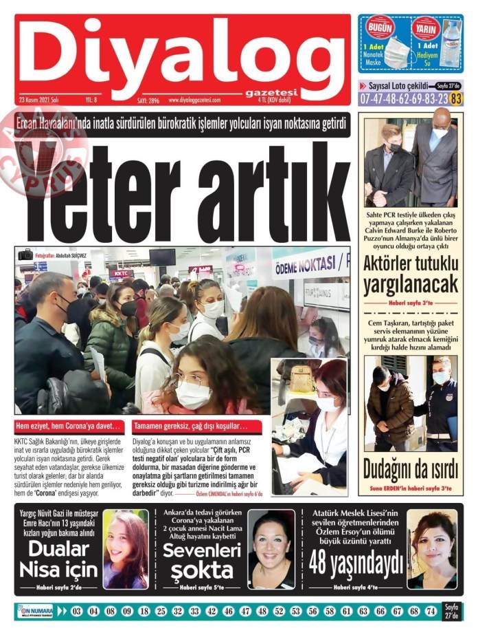 KKTC'de Gazeteler Bugün Ne Manşet Attı? (23 Kasım 2021) galerisi resim 6