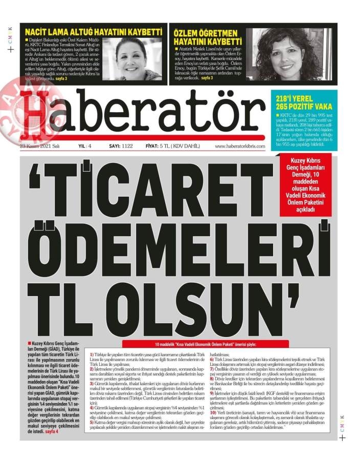 KKTC'de Gazeteler Bugün Ne Manşet Attı? (23 Kasım 2021) galerisi resim 8