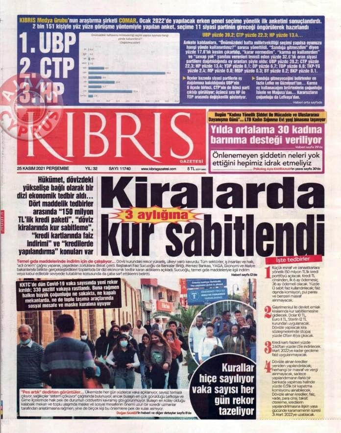 KKTC'de Gazeteler Bugün Ne Manşet Attı? (25 Kasım 2021) galerisi resim 2