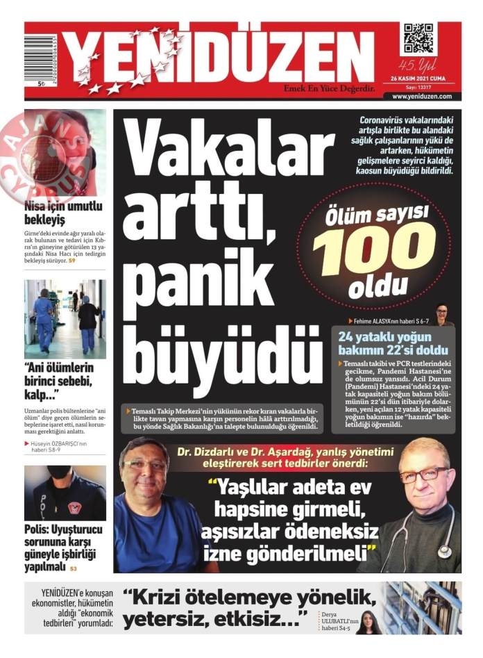 KKTC'de Gazeteler Bugün Ne Manşet Attı? (26 Kasım 2021) galerisi resim 5