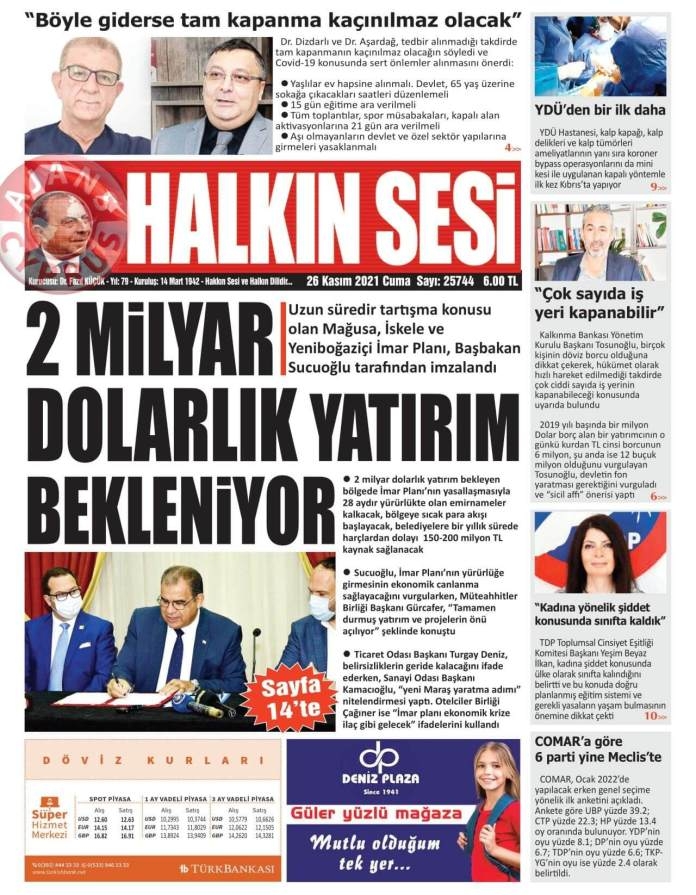 KKTC'de Gazeteler Bugün Ne Manşet Attı? (26 Kasım 2021) galerisi resim 7