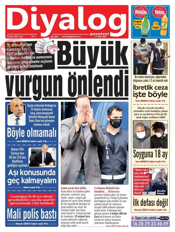 KKTC'de Gazeteler Bugün Ne Manşet Attı? (26 Kasım 2021) galerisi resim 8