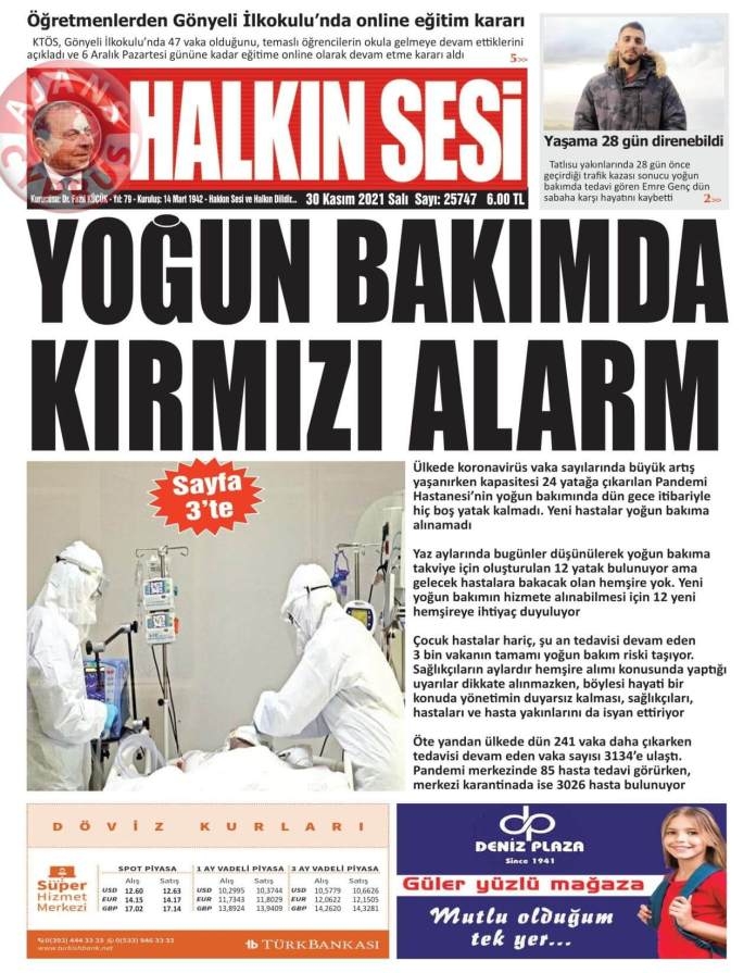 KKTC'de Gazeteler Bugün Ne Manşet Attı? (30 Kasım 2021) galerisi resim 1