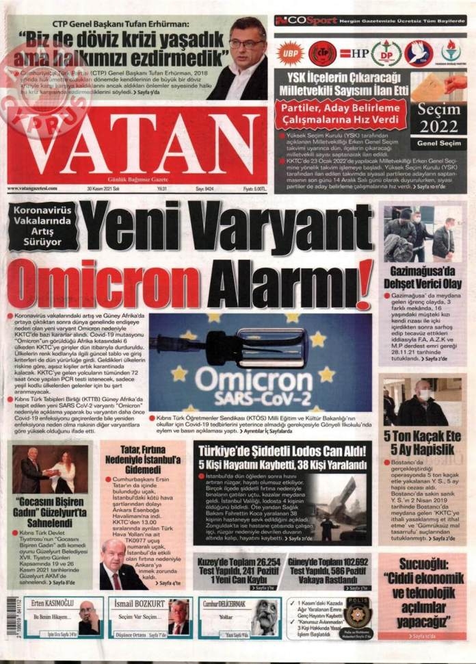 KKTC'de Gazeteler Bugün Ne Manşet Attı? (30 Kasım 2021) galerisi resim 4